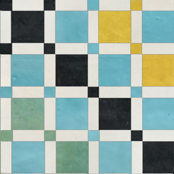 Mosaic House Moroccan tile Fes MDV 12-23-18-1-6 C Light Green Turquoise Yellow White Black  zellige, mosaic, zellij, field, pattern, glaze, simple, classic 